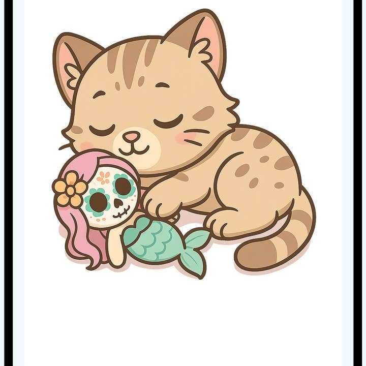 Designs by Mysh - Vente Autocollant - Autocollant de chat Lince Lotería – Décalcomanie en vinyle inspirée du Día de los Muertos | Découpe de 3 pouces, résistant à l'eau