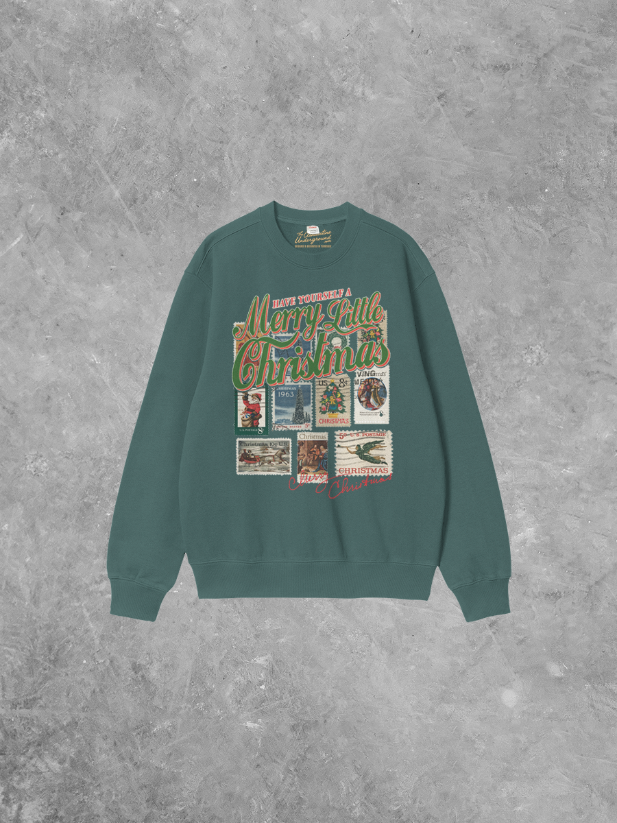 The Clandestine Underground - Wholesale Grafisch sweatshirt - Uniseks - Fijne Kerst, Stamps Boxy Cotton 90's Sweatshirt2