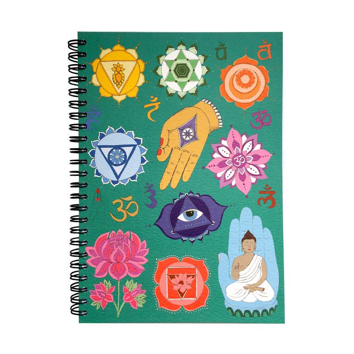 Seven Chakras A5-spiralanteckningsbok för wholesale av Rosie Wonders