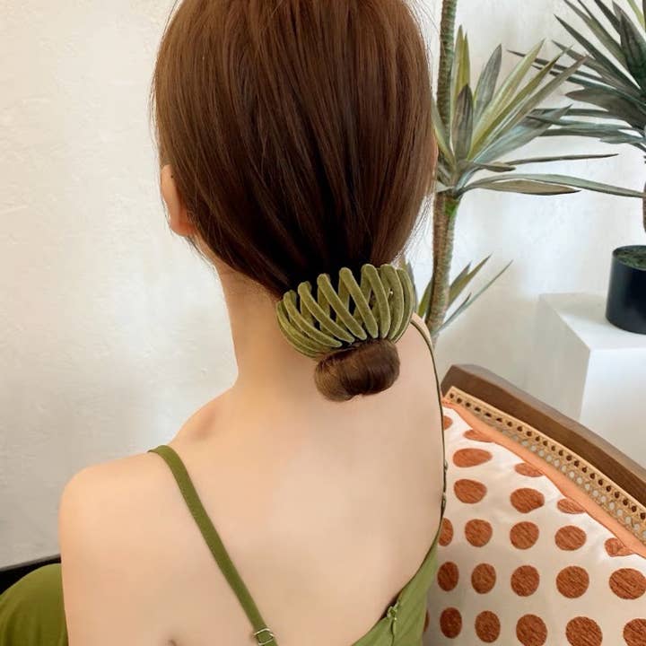 LanLivia - Venta al por mayor Goma para el pelo - Mujer - Burbujas elásticas con forma de nido de pájaro con acabado de terciopelo geométrico