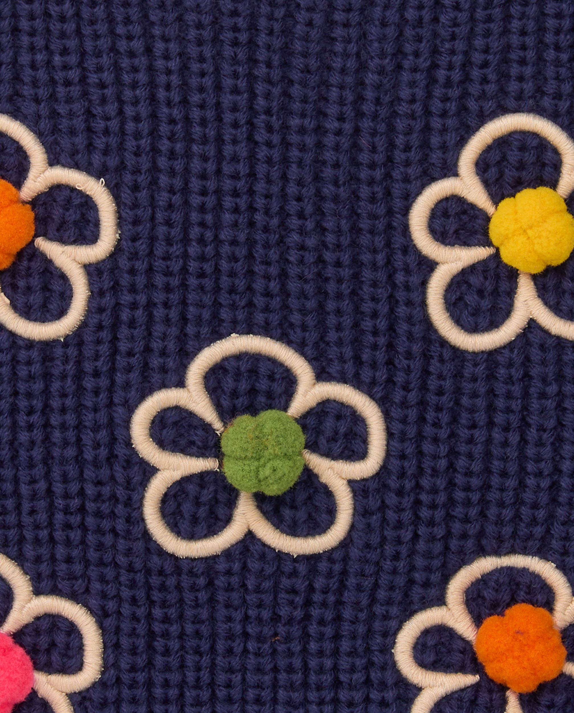 tuc tuc - Wholesale Waistcoat - Kids - Blue knitted vest for girl with floral embroidery3