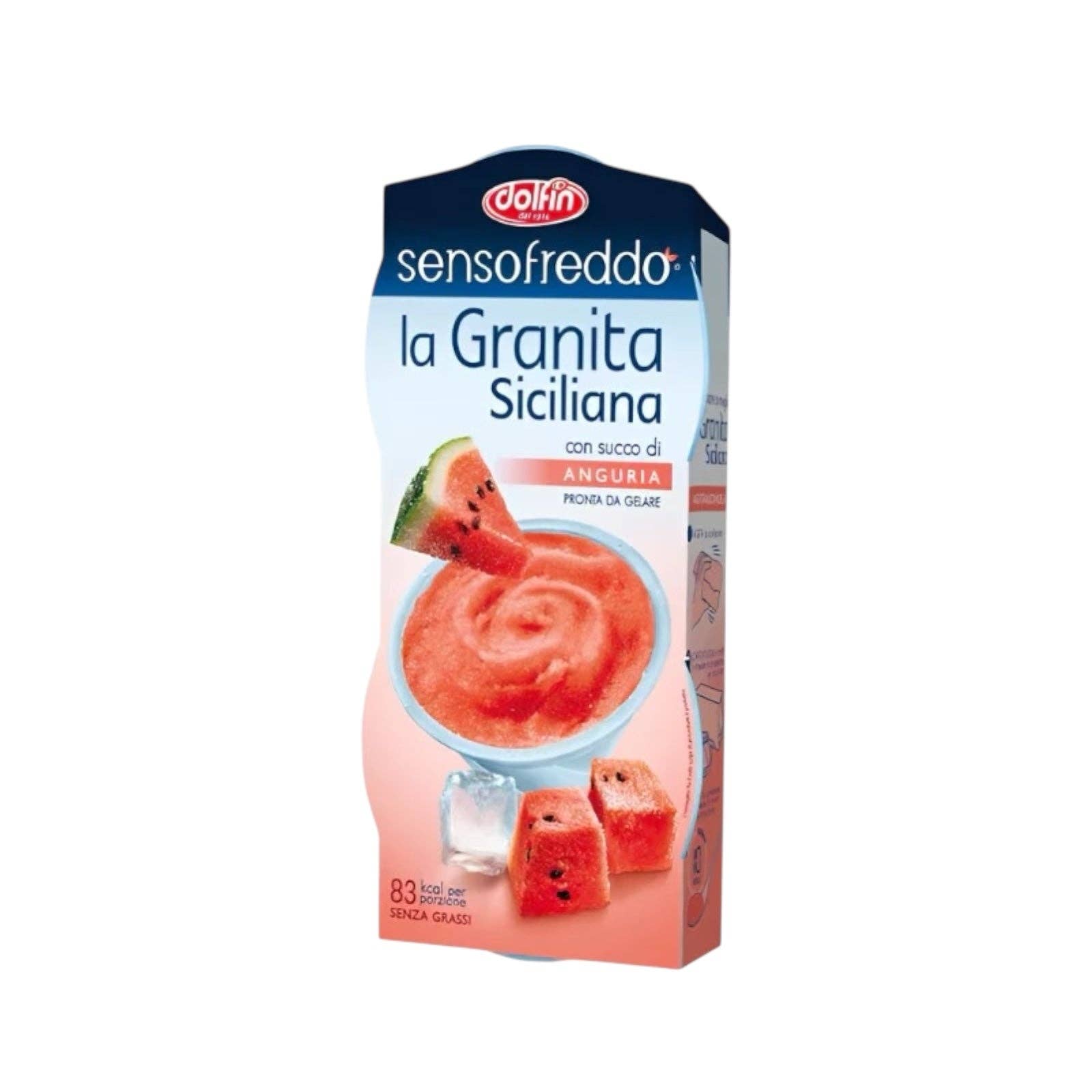 Made in eatalia - Wholesale Ice Cream/Sorbet - Dolfin Senso freddo Sicilian Granita Watermelon / Anguria, 
2 X 100 Ml= 200ml0