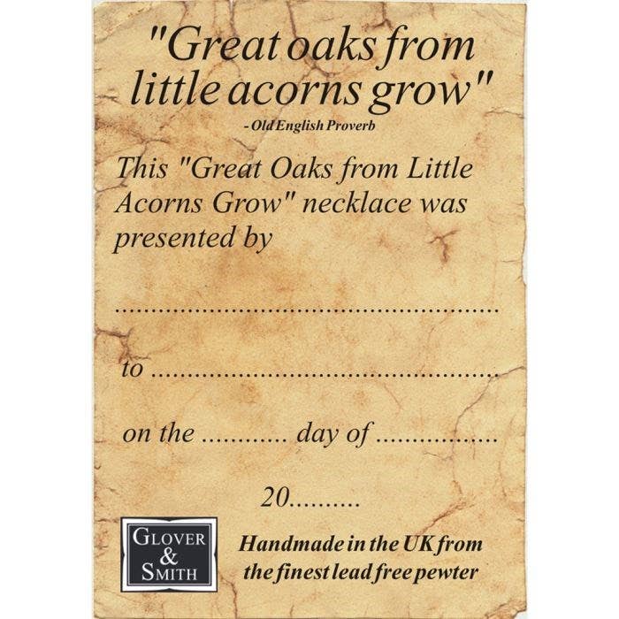 Glover & Smith - Venta al por mayor Collar - Niños - Collar de bautizo con hojas de roble y bellota, regalo para niñas4