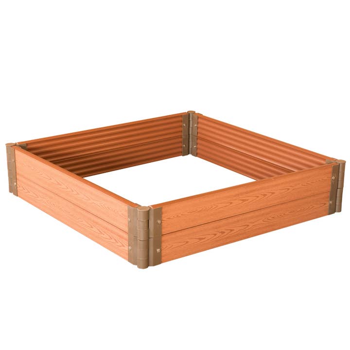 Quickway Imports – suporte para vasos de plantas por atacado – Caixa de plantador de flores de cama de jardim ao ar livre com aparência de madeira17