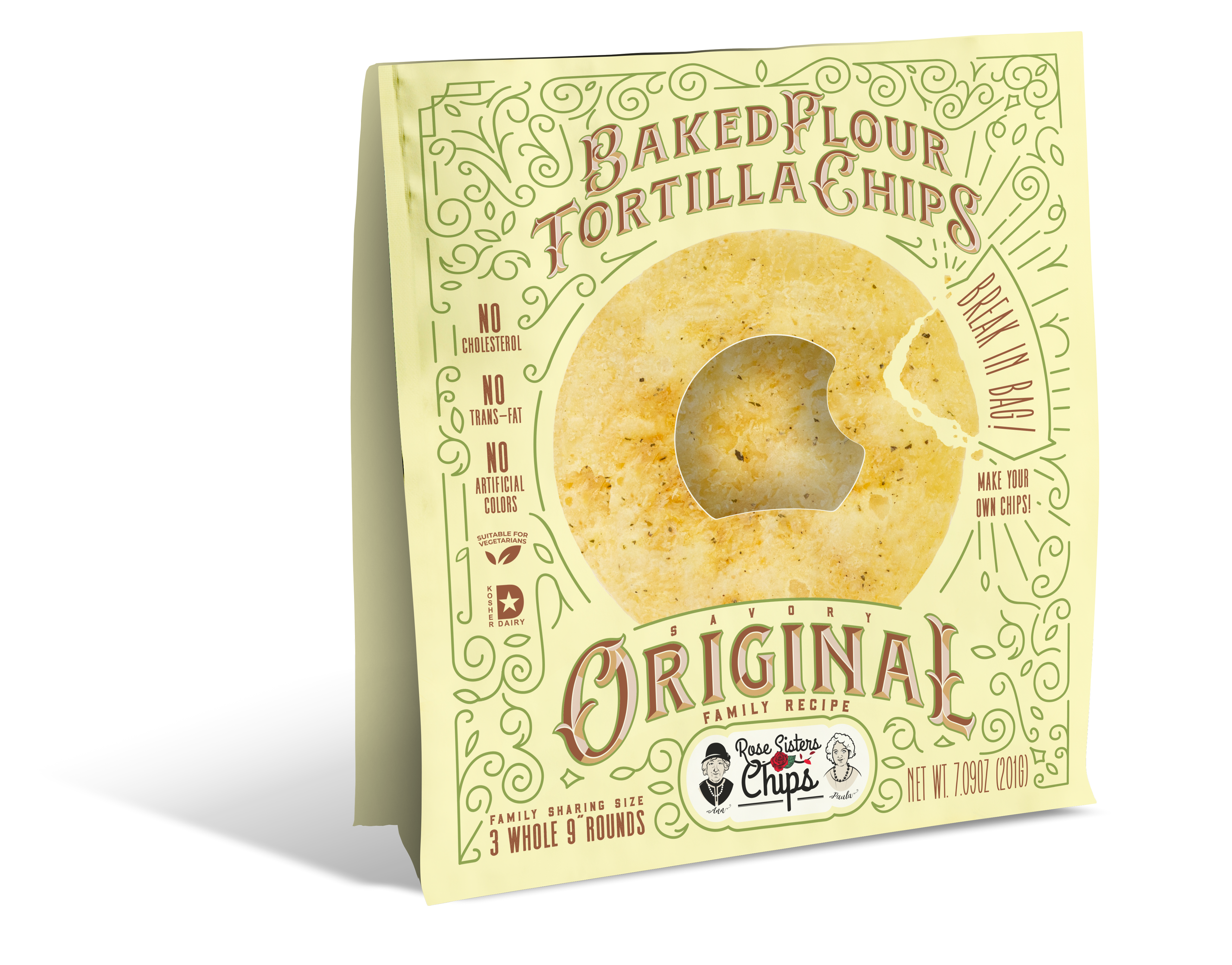 Rose Sisters Chips - Wholesale Chips - Original Baked Flour Tortilla Chips (Savory) -Family Size9