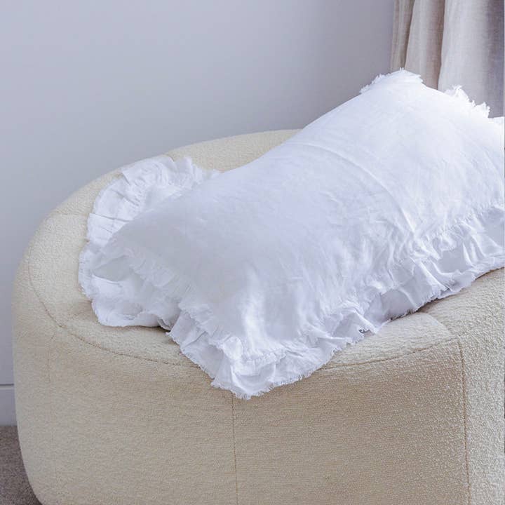 Weiss Ruche Rüschen Weiße Leinen Eurobezüge für den Großhandel auf Faire1