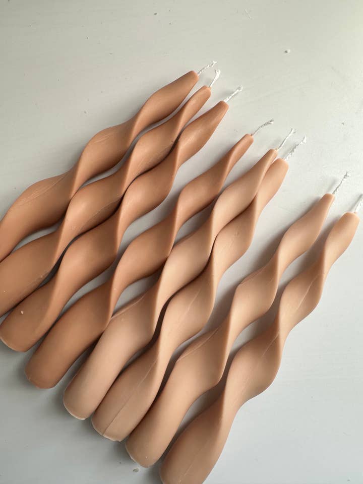 Twisted Ribbed Long & Pillar Candles For Decor & Weddings for wholesale by The lines studio