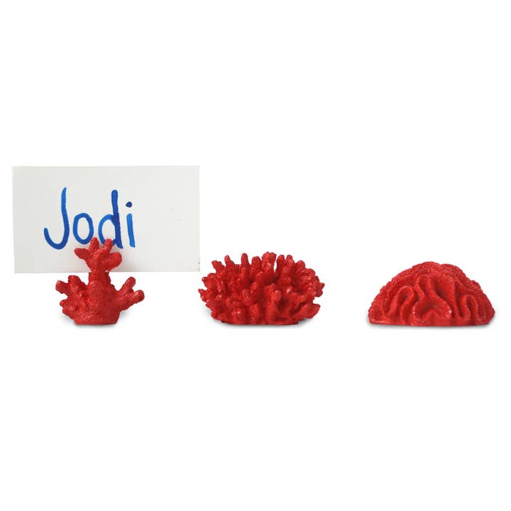 Soportes para tarjetas de lugar de coral rojo (3) para venta al por mayor de Chefanie