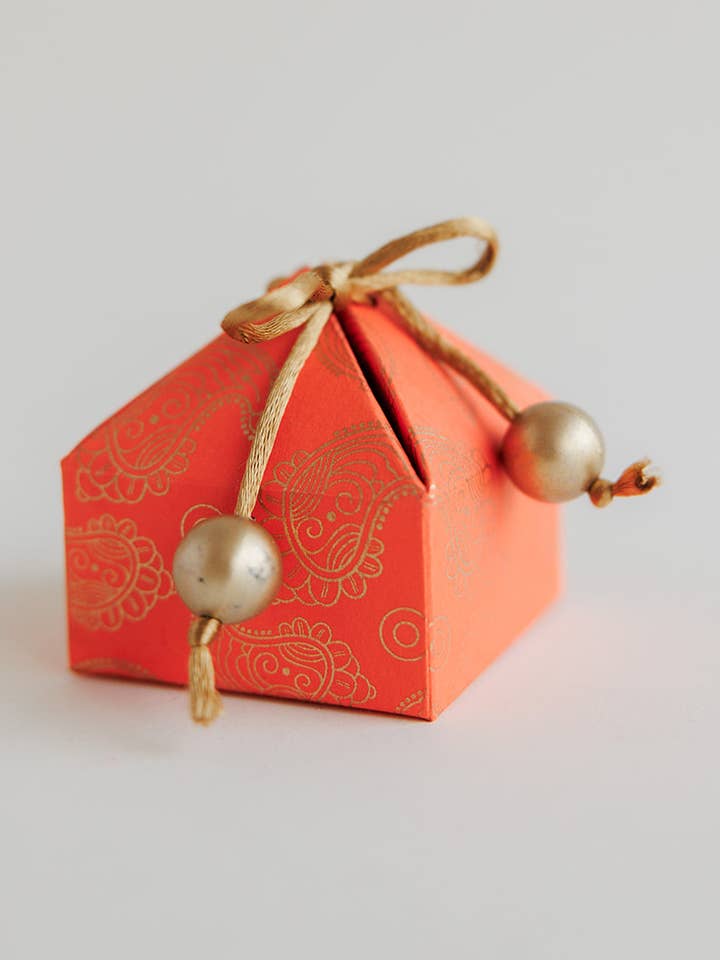 Orange Mini Paisley Gift Box for wholesale by Decorasian