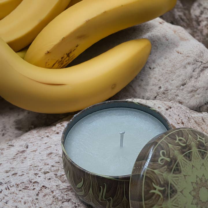Bougie à la banane et au soja pour la vente par Simply Organic Soaps