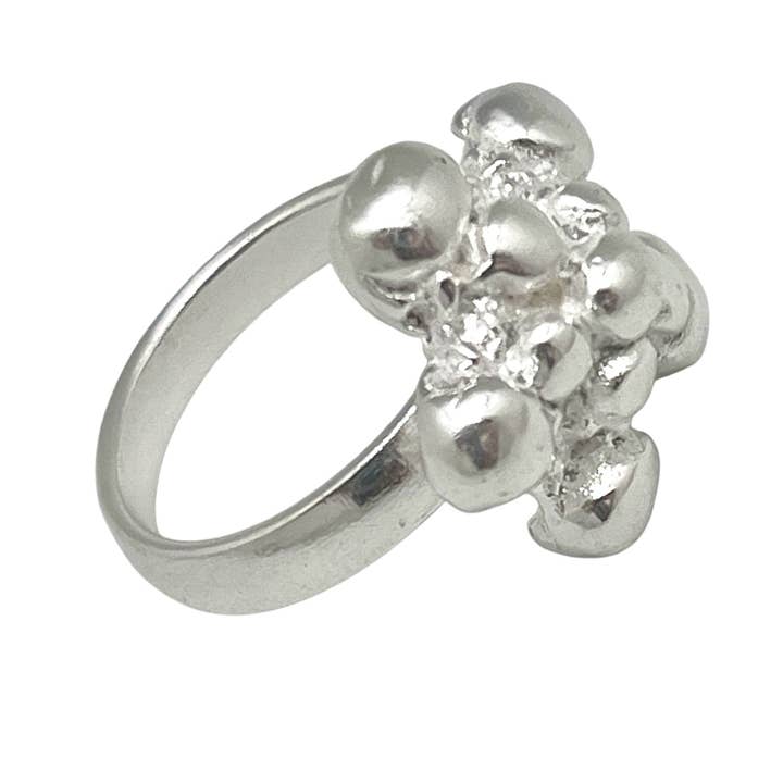 Gloria Mago - Wholesale Cocktail/Statement Ring - Flower Bubbles Ring in 10µ silver2