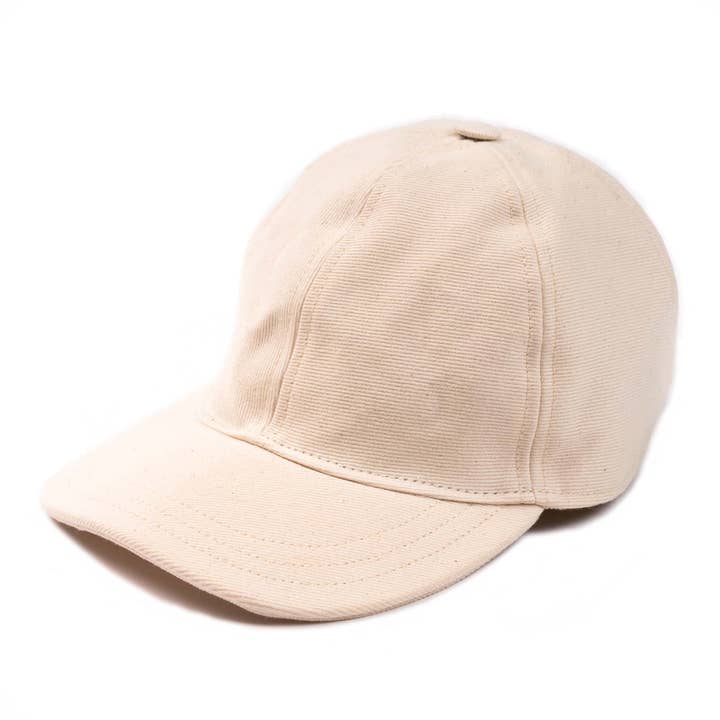 "Giramondo" Ecru Denim Ball Cap for wholesale by Shangri-La Heritage