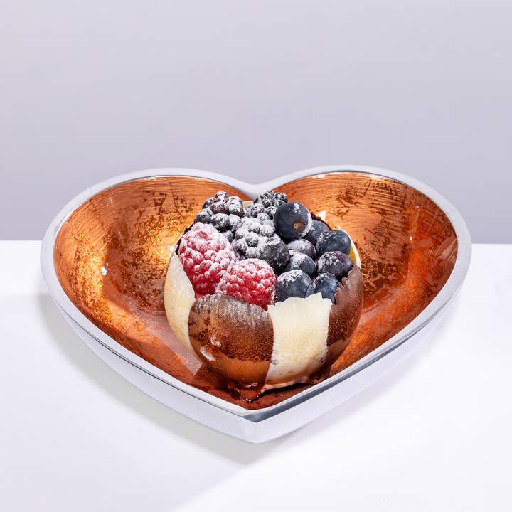 Globe Enterprise - Wholesale Decorative Plate/Dish/Bowl - Medium Enamel Heart Dish – Recycled Aluminium1