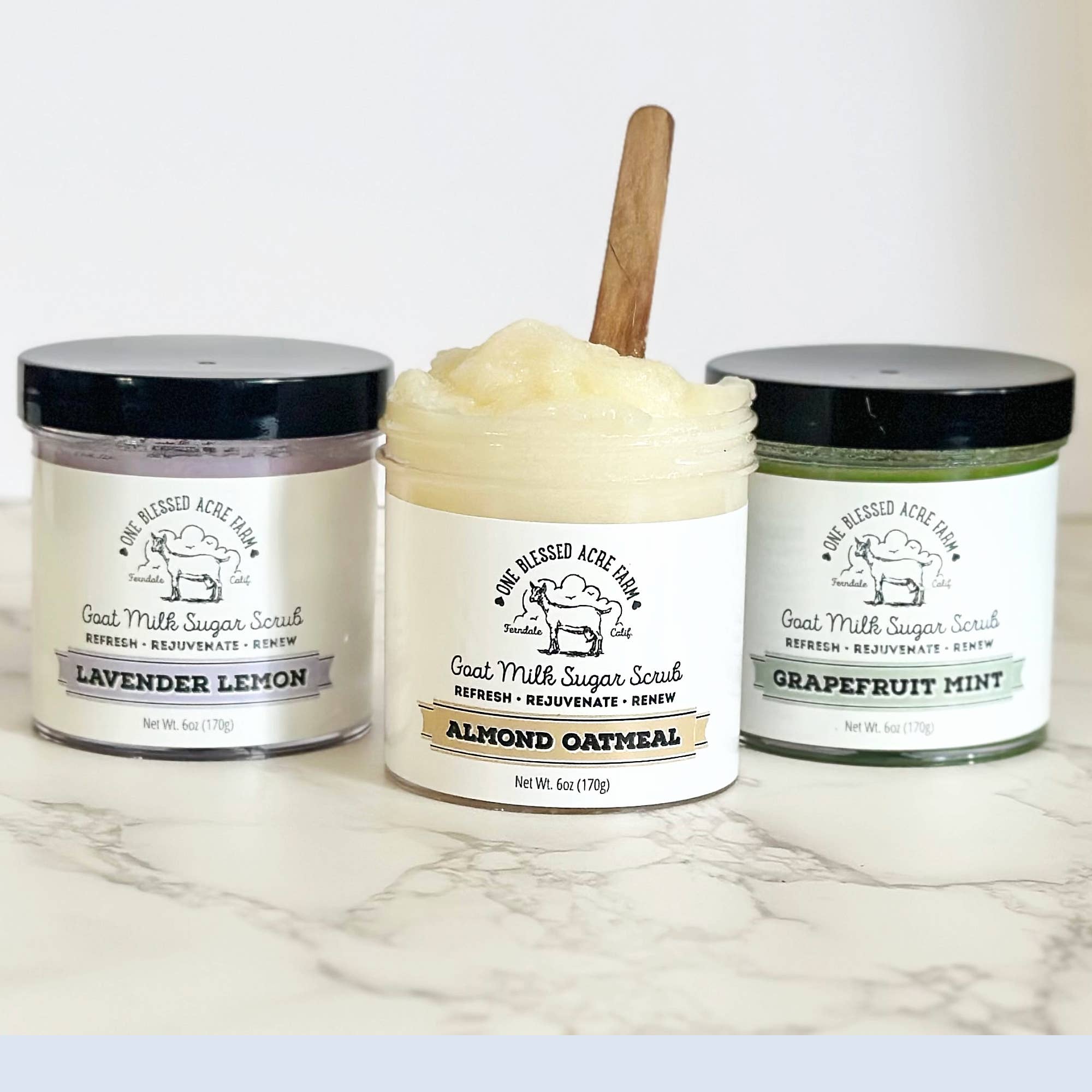 One Blessed Acre Farm - Vente Gommage/exfoliant pour le corps - Gommage au sucre et au lait de chèvre émulsionné à5