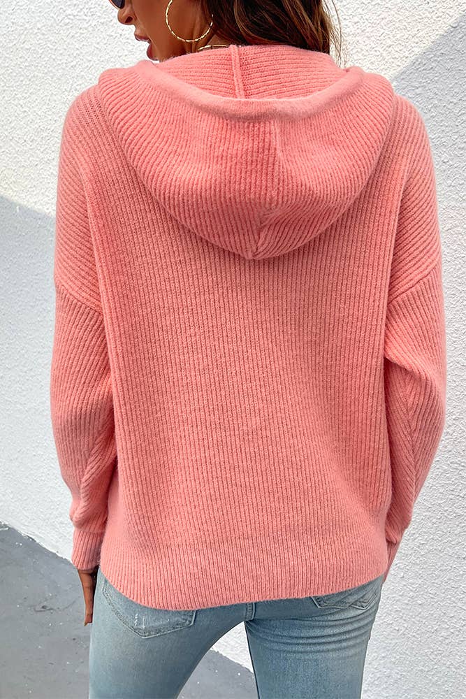 UNISHE – wholesale Hoodie - Dam – Dragsko Hooded Känguru Pocket Stickning Tröja MMY10511