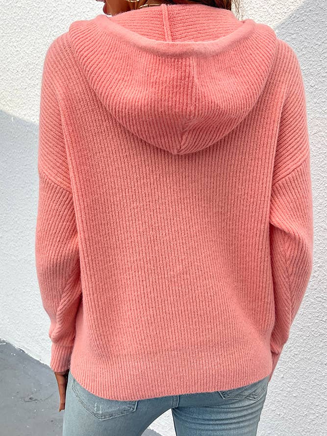 UNISHE – wholesale Hoodie - Dam – Dragsko Hooded Känguru Pocket Stickning Tröja MMY10511