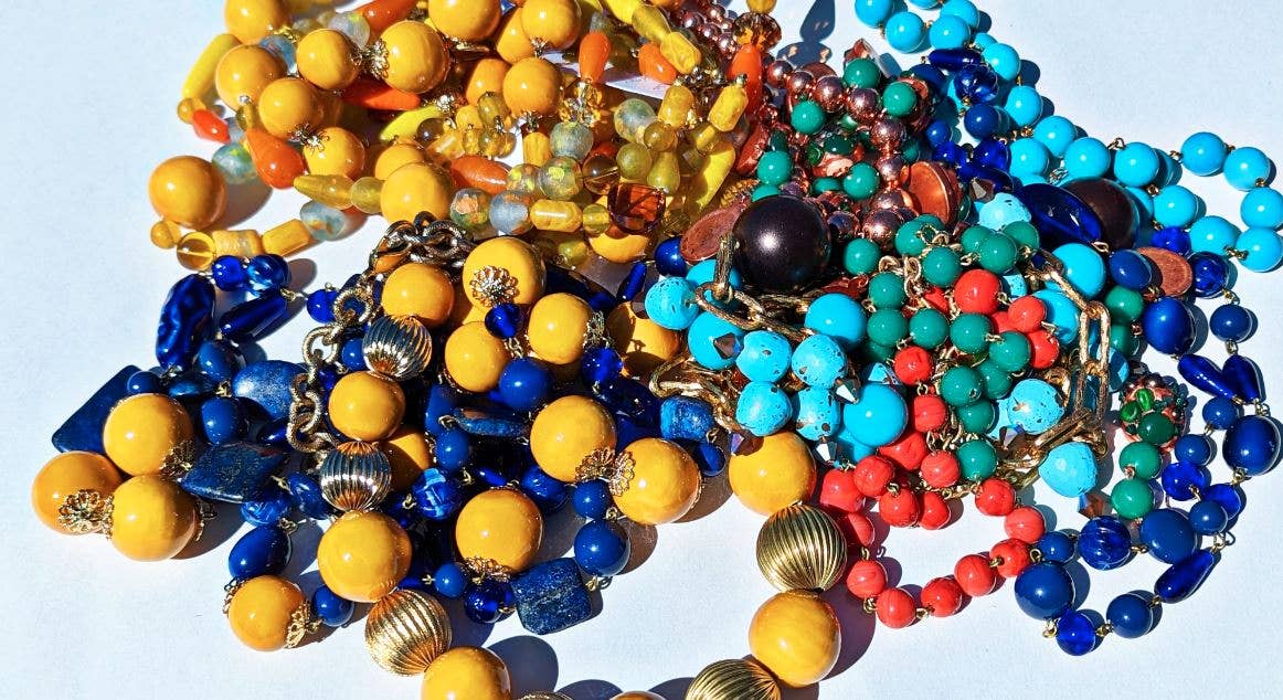 Gay Isber Designs - Wholesale Beaded/Pearl Necklace - Mustard Cotton Pearl 4-Strand Necklace by Gay Isber1