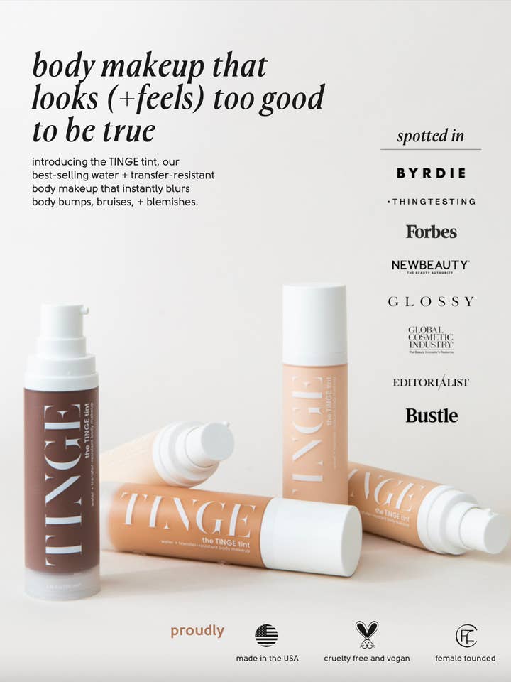 the TINGE tint | water + transfer-resistant body makeup for wholesale by TINGE