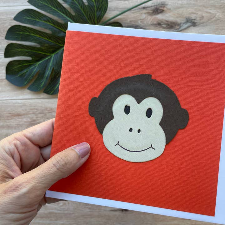 Apenkaart, blanco van binnen, geweldig voor elke gelegenheid, handgemaakt voor wholesale door Mally Designs