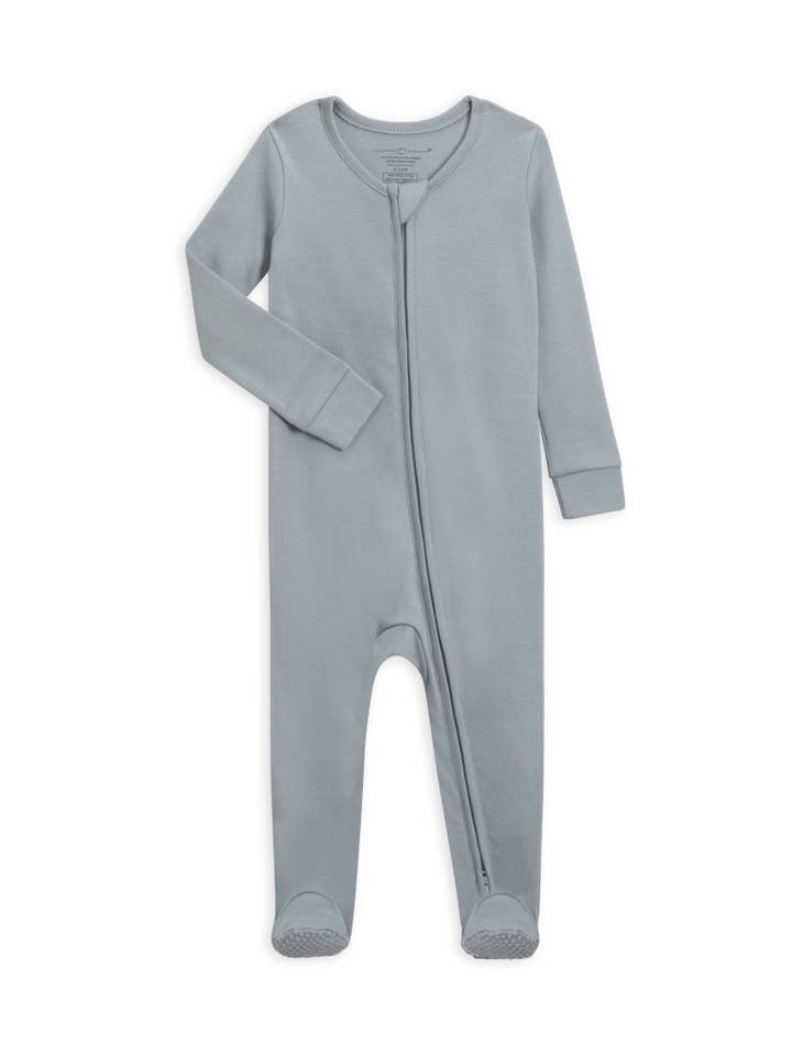Colored Organics - Wholesale Sleepsuit - Baby - Organic Baby Peyton Zipper Sleeper - Mist