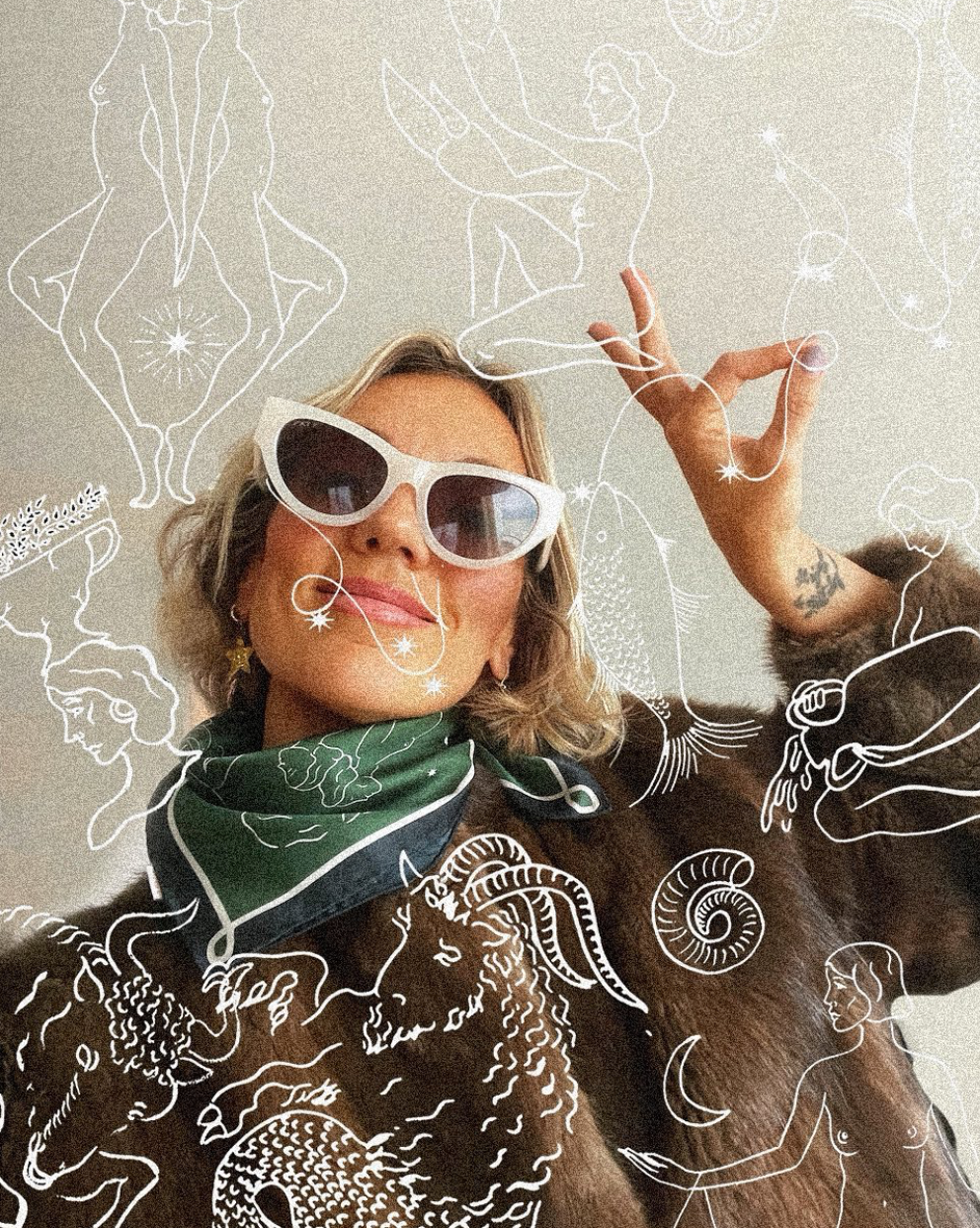 SOIE-MEME - Wholesale Scarf - Women's - Zodiac - Navy-Kaki3