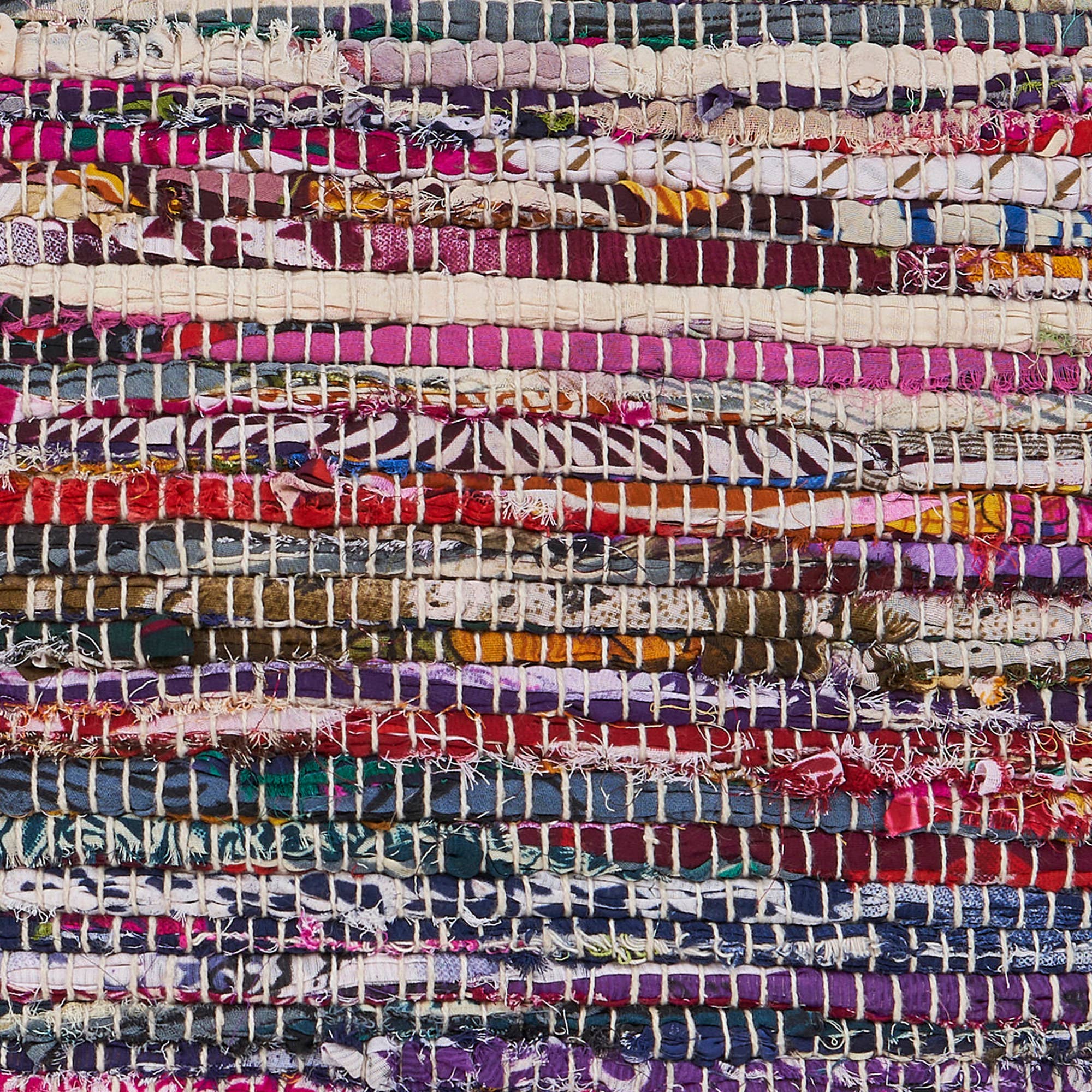 Multi Chindi Stripe Recycled Throw Pillow – Handmade, 100% Recycle for wholesale on Faire2