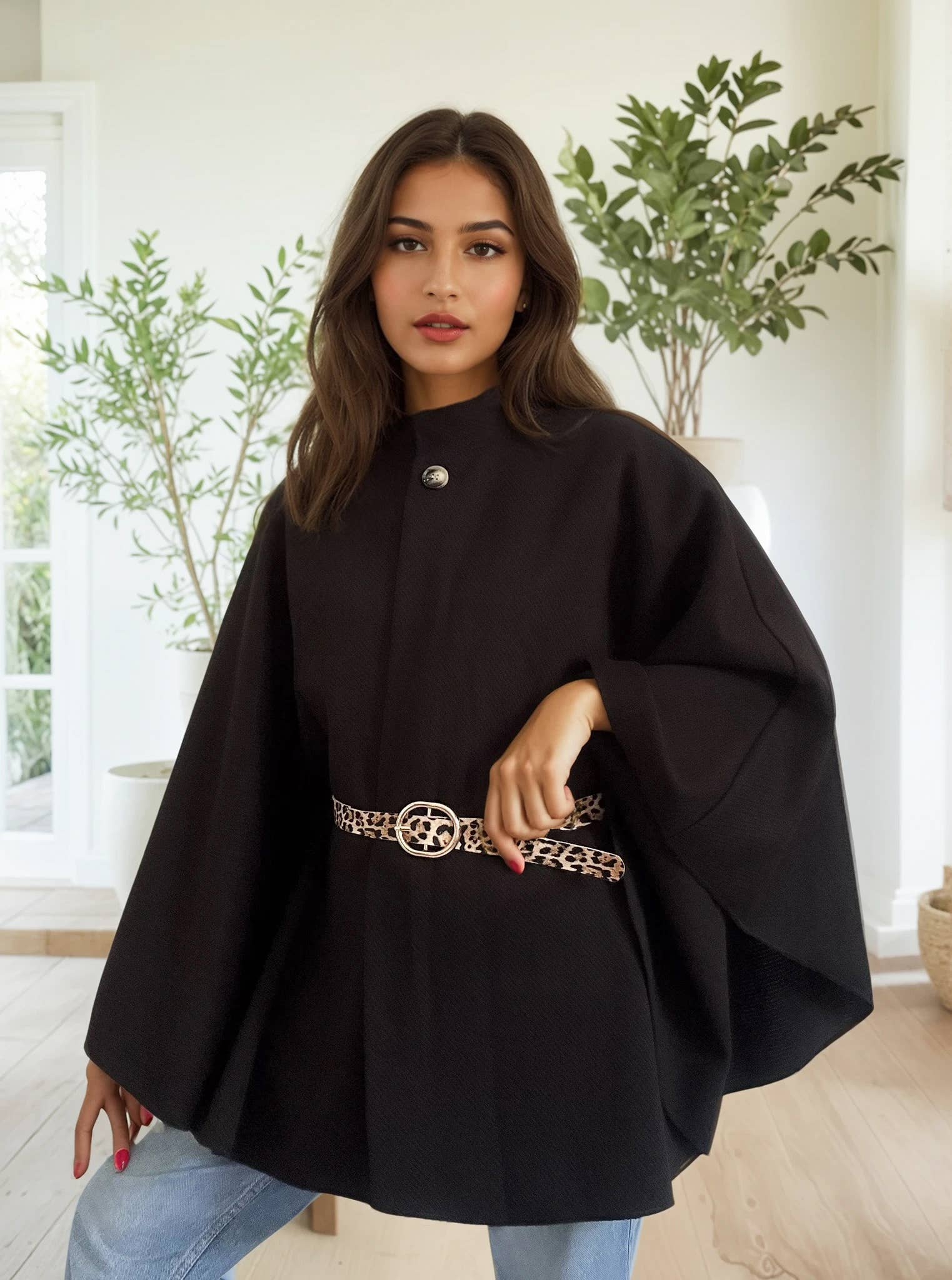 ZAFA PARIS - Wholesale Jacket - Women's - 58P7H17 Buttoned cape jacket with belt4