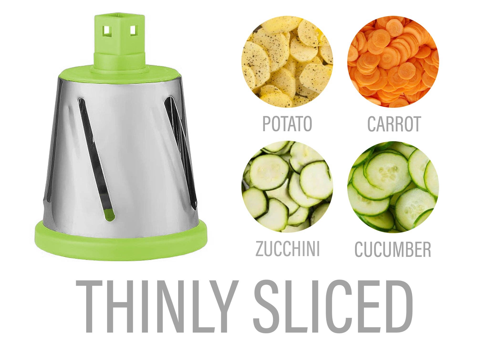 DE'VELO INC. - Vendita all'ingrosso Grattuge - Grattugia per Formaggio Rotante con Base a Ventosa e 3 Lame Intercambiabili16