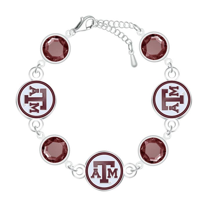 Brazalete con cuentas de disco Aggies de Texas A&M de la NCAA para venta al por mayor de Simran International