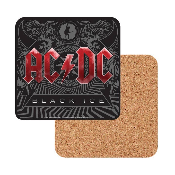 AC/DC Coasters - Black Ice - 6pc Set for wholesale by Ocean Peak Australia and New Zealand Pty Ltd