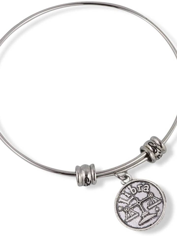 Bracelet jonc fantaisie d'astrologie pour horoscope de la Balance Emerald Park pour la vente par Dave The Bunny