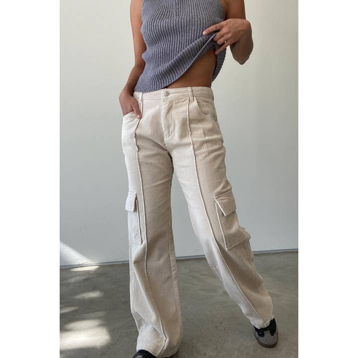 Et Clet - Wholesale Pants - Women's - CORDUROY CARGO PANTS1