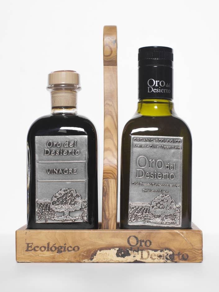 Comboy 2x250ml EVOO og organisk eddike for engroshandel hos Oro del desierto