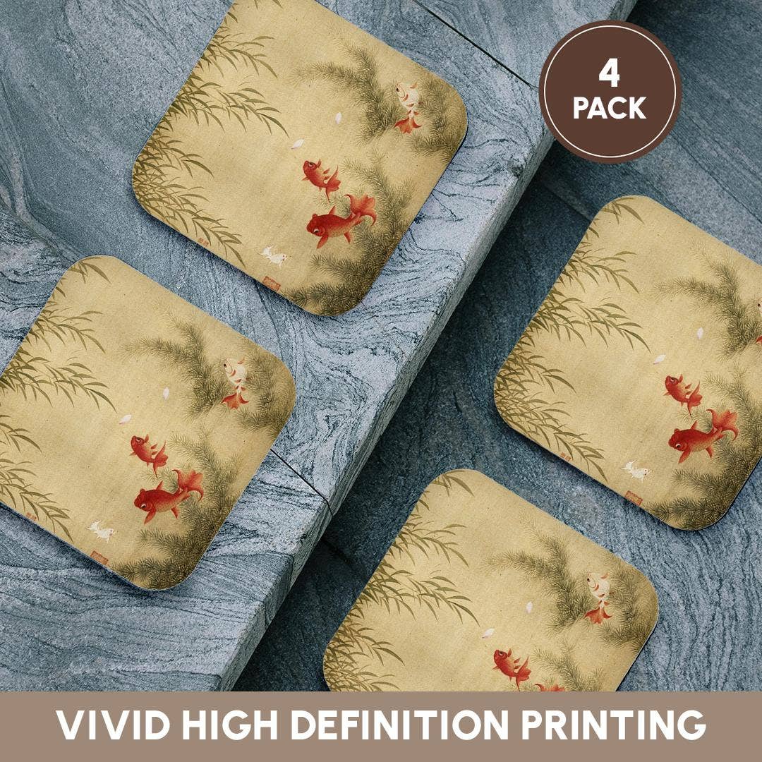 3dRose - Wholesale Coasters - 3dRose, Image of Chinese Gold Tapestry With Koi Fish, Coaster12