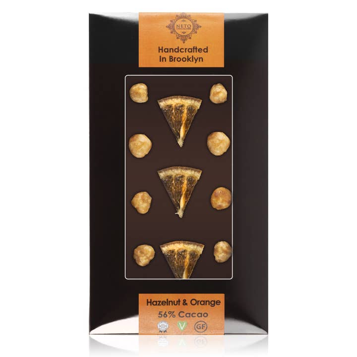 Grande Barre Chocolat Noir — Noisette Et Orange pour la vente par NETO Chocolate
