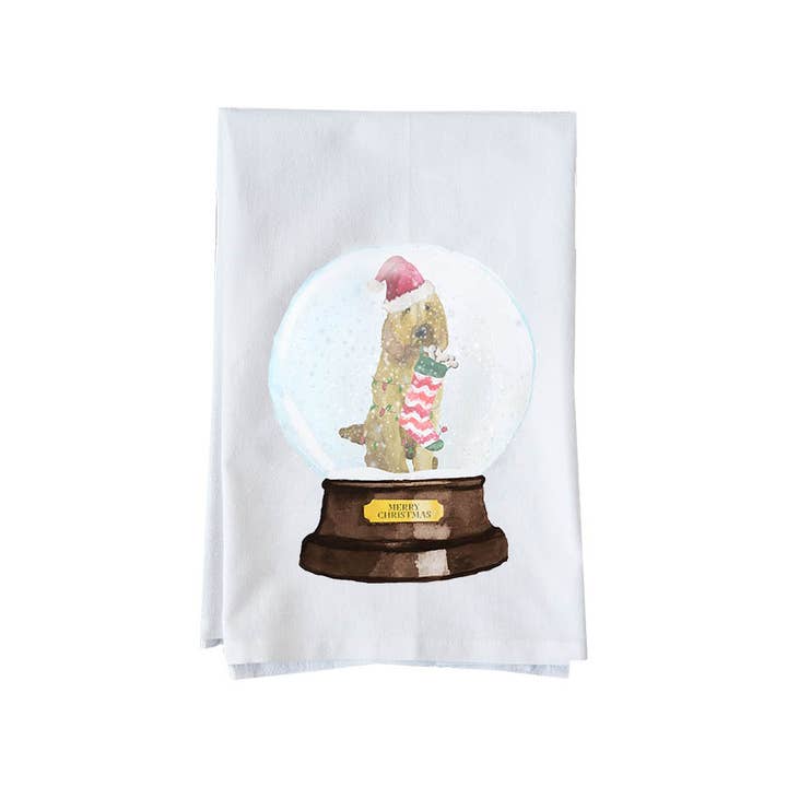 Knollwood Lane - Wholesale Tea Towel - Snow Globe Doodle Dog
