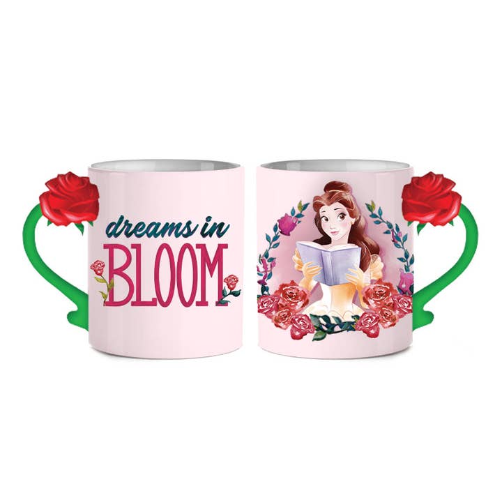 Disney Belle Dreams in Bloom Roses 20oz Shaped Handle Mug for wholesale by Silver Buffalo
