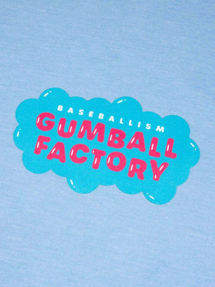 Baseballism - Wholesale Screen Printed T-Shirt - Kids - Gumball Factory T-Shirt (Light Blue) - Youth2