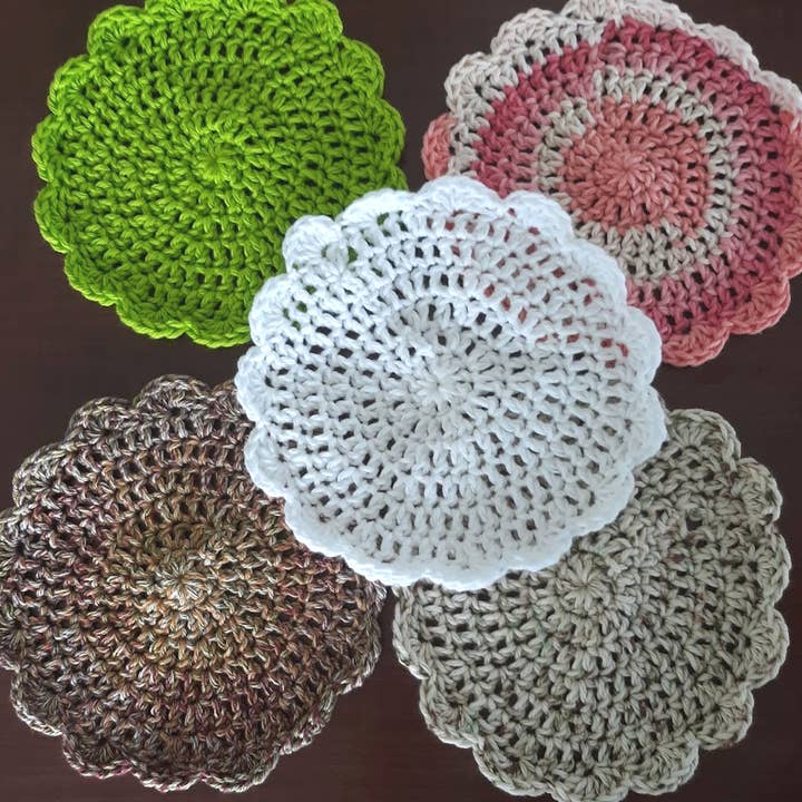 Clover Garden Crafts - Wholesale Wash Cloth - Soft Cotton Round Wash Cloths Face Cloth Facial Crochet2