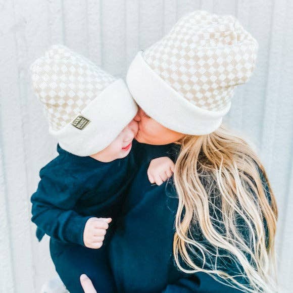 Cool Beanz - Wholesale Beanie - Women's - Check Yourself Reversible Beanie - Beige13