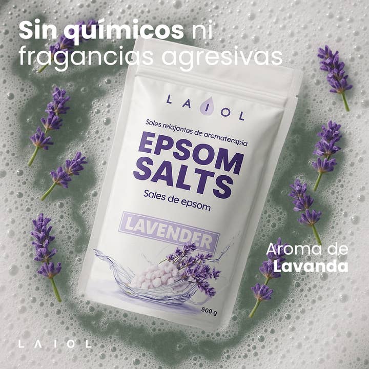 Laiol Biocosmetics - Wholesale Bath Salts - EPSOM SALTS WITH LAVENDER ESSENTIAL OIL, 500 G4