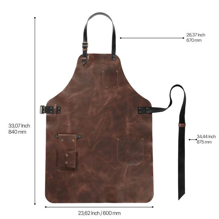 Londo - Wholesale Apron - Otto Angelino Top Grain Leather Apron Woodworking, Cooking, Chef, Barista, Christmas Workshop with Tool Pockets25
