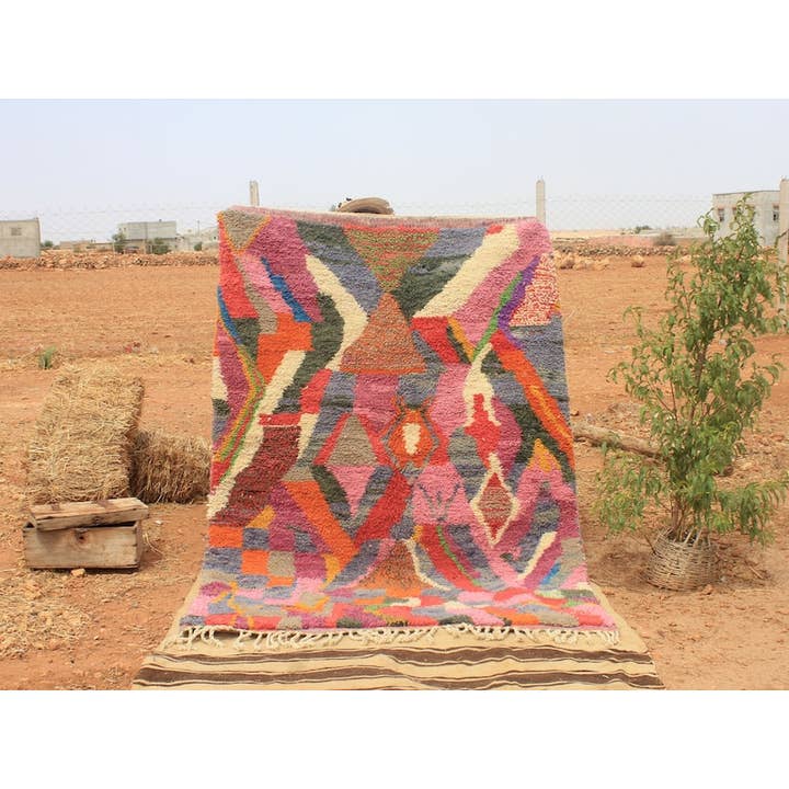 BohoVibeCraft - Wholesale Area Rug - Handmade moroccan rugs, geometric colorful rug, Berber carpe