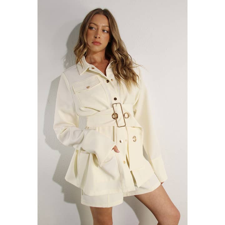 KOFFIEMELK JAS EN KORTE BROEK SET - Crèmekleurig voor groothandel op Faire17