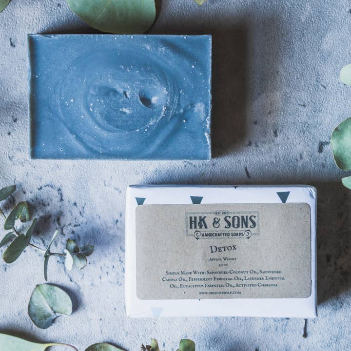 Charcoal Bar Soap - Handmade - Detox - Eco-Friendly - UPC for wholesale by HK and Sons