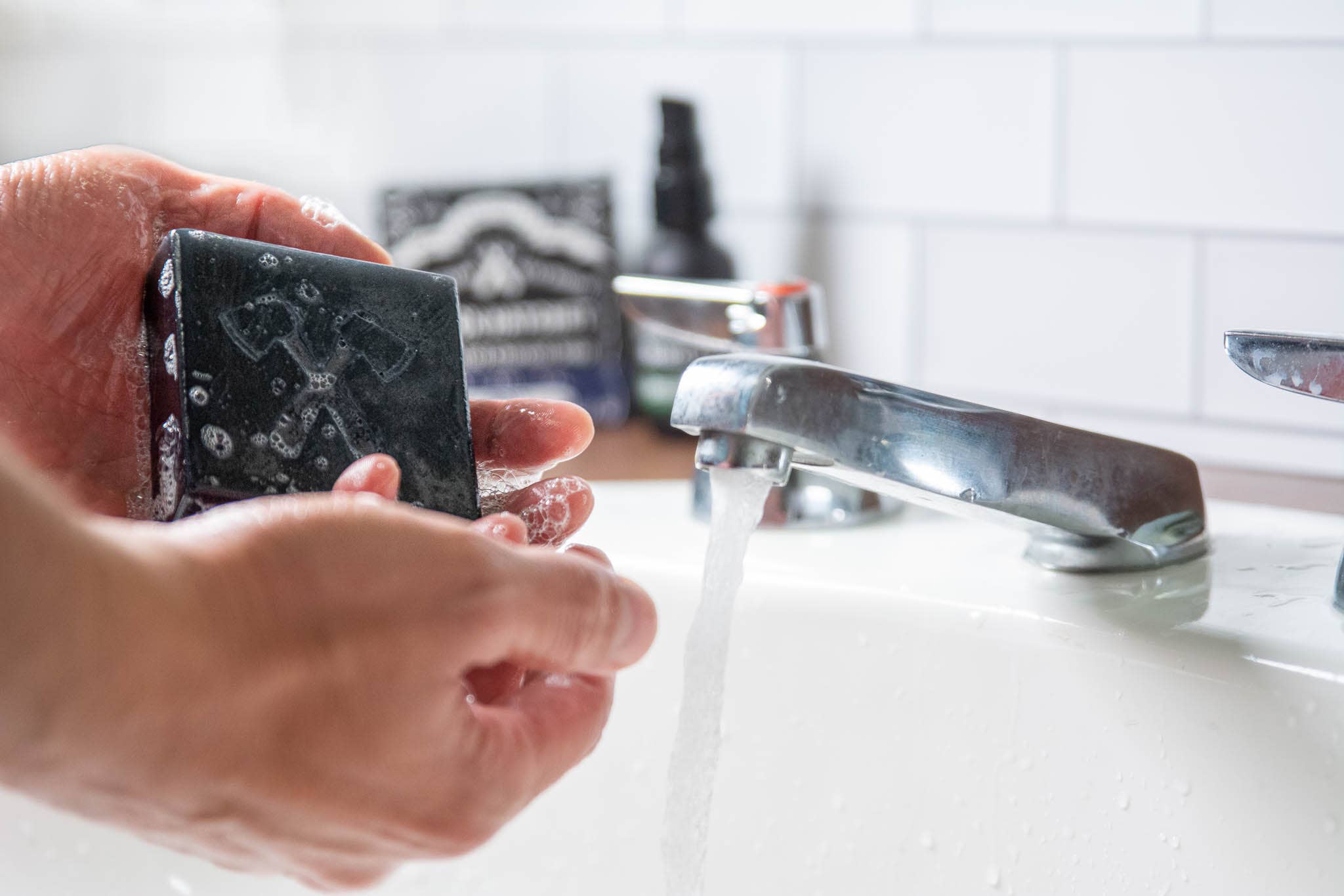 Latika Beauty – wholesale Bar soap – Men's – Charcoal Soap - Bear - Gift for Men ❄️Stocking stuffer ⚫