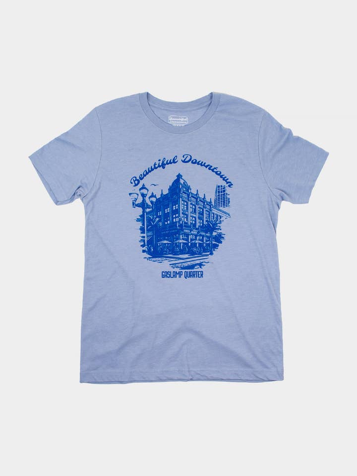 Pacific Blue San Diego Gaslamp Quarter Vintage Tee for wholesale on Faire