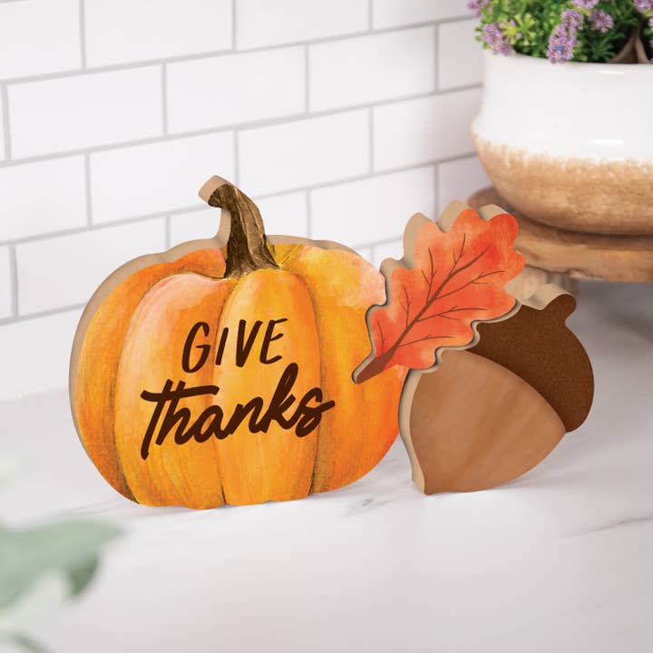 Give Thanks Nested Shape Décor for wholesale by P. Graham Dunn