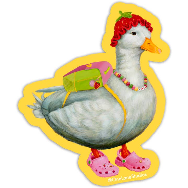 Autocollant en vinyle Phoebe (Canard) pour la vente par One Lane Studios