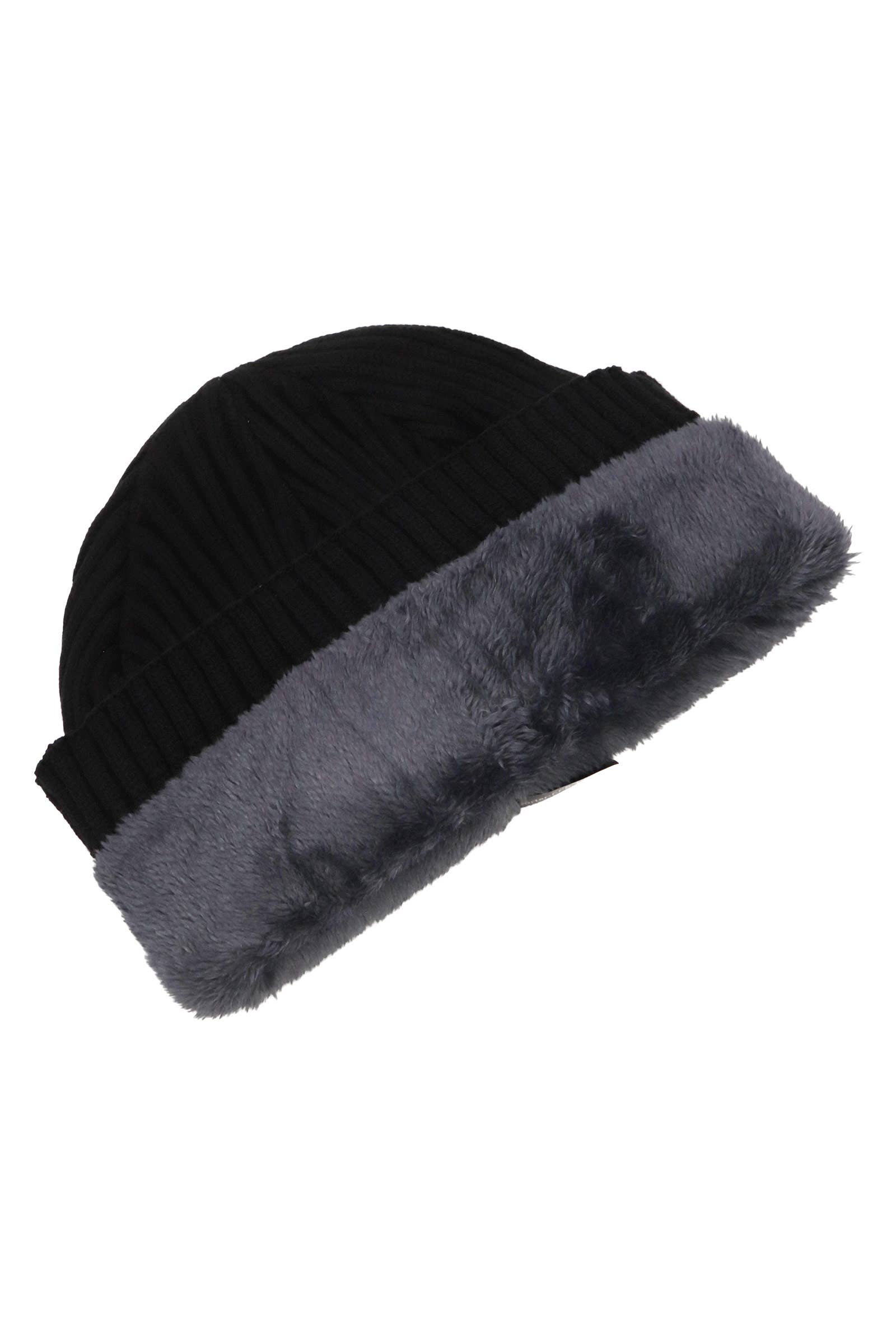 ASSORTED 2-piece Sports Ribbed Knitted Fur Beanie Scarf for wholesale on Faire3